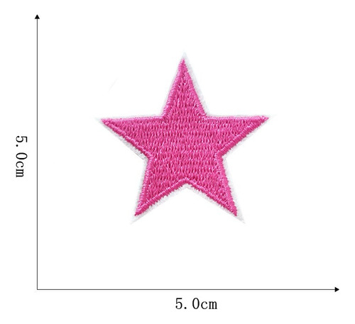 Rose Red Five-pointed Star Cloth Stickers -8# - 5-pointed