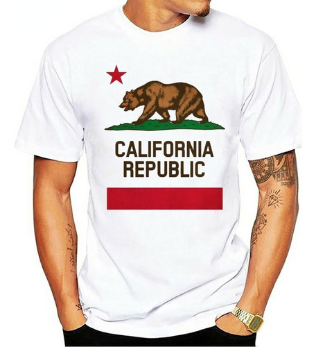 Lou Camiseta Del Oso De La Bandera Del Estado De California