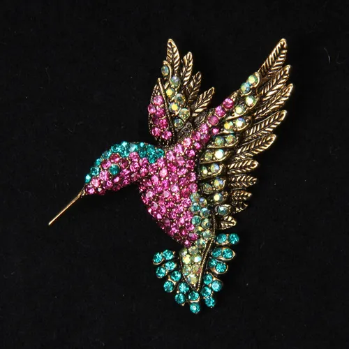 Diamante Precioso Colibrí Animal Broche Alfileres Ropa