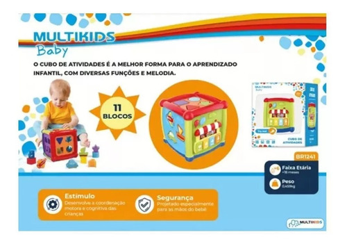 Imagem 7 de 7 de Cubo De Atividades Eletrônico Multikids Baby - Br1241
