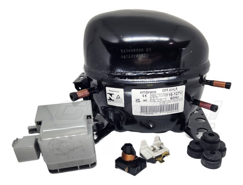Imagem 2 de 6 de Motor Compressor Embraco 1/4+ R134a Emr 80hlr 110v