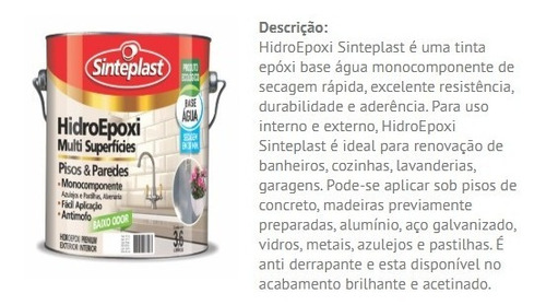 Imagem 2 de 3 de Tinta Epoxi Base Água Brilhante Pisos E Paredes 3,6lt