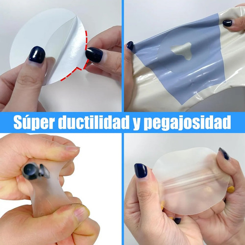 10pz Parches Reparación Para Albercas Y Colchones Inflables Transparente