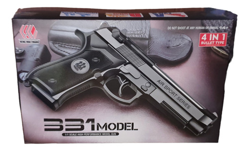 Pistola Juguete Balines 331 Beretta 4 En 1 + 500 Balines