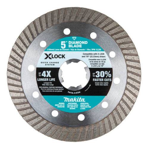 Makita E- X-lock 5 Turbo Rim Diamond Blade Para Corte De Ma.