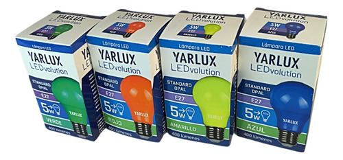 Lampara Led 5w Yarlux E27 Standard Opal 400 Lm Yarlux Rojo