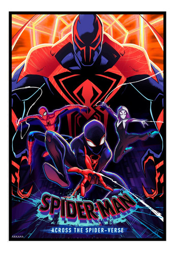 Cuadro Premium Poster 33x48cm Spiderman Animado Ilustracion