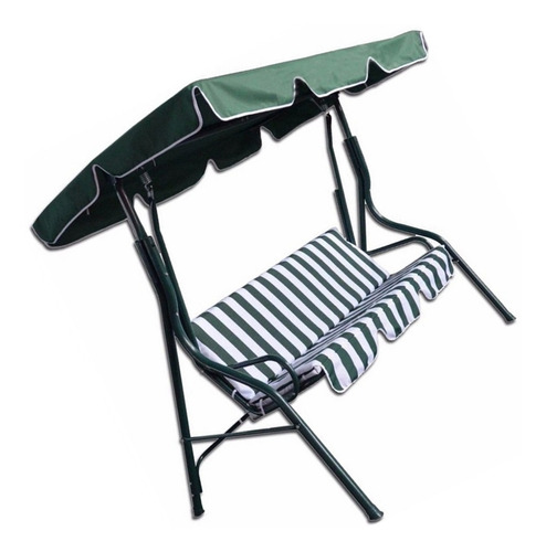 Hamaca Jardin Sillon 3 Pers Toldo Mecedora Columpio Exterior Color Verde
