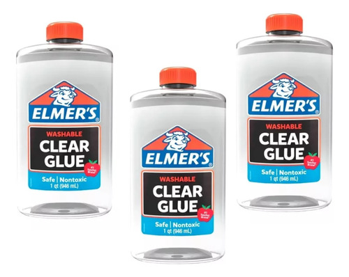 Pack 3 Pegamentos Elmers Clear Para Slime 946 Ml C/u