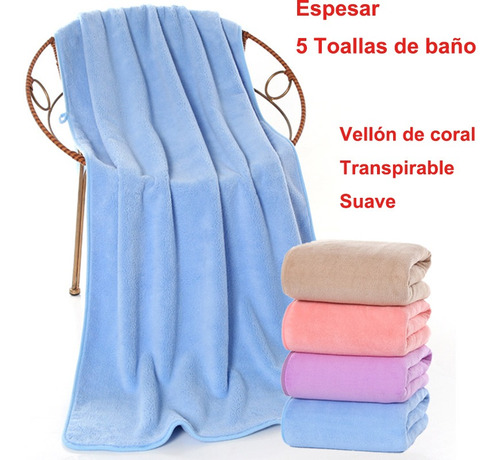 Imagen 1 de 8 de Toalla De Baño De 5 Piezas Extragrande Para Salón De 27 X 55