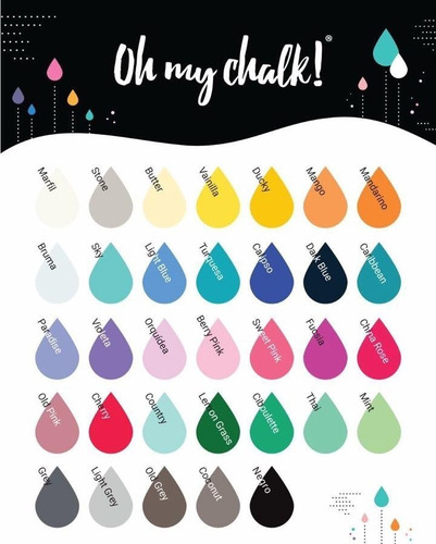 Kit Oh My Chalk - 4 Pinturas + 1 Hidrolaca + 1 Brocha