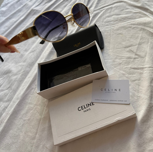 Gafas Celine Tendencia Moda Oval Celine Negro Dorado Dorado