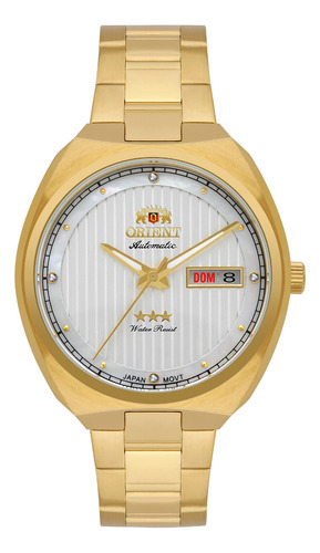 Relógio Orient Automático Feminino F49gg028l S1kx Cor da correia Dourado Cor do bisel Dourado Cor do fundo Prateado