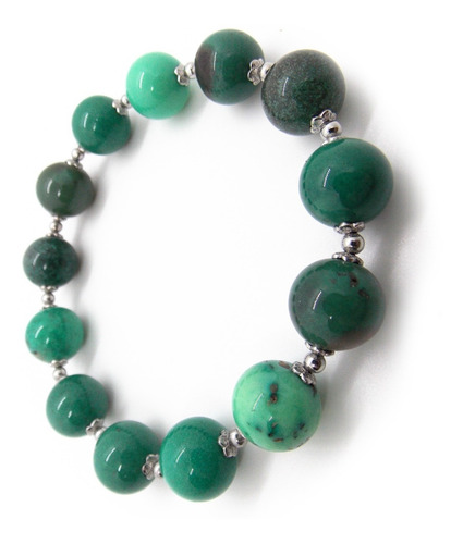 Pulsera De Piedras Naturales Semipreciosas De Crisoprasa