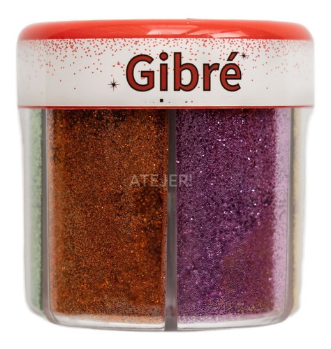 Imagen 3 de 6 de Frasco Gibre Purpurina Glitter Marca Cbx 50 Gramos 6 Colores