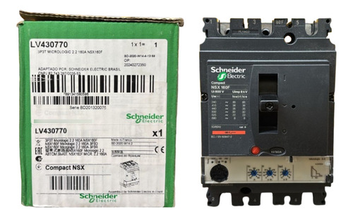 Disjuntor Nsx160f Micrologic 2.2 160a 3p Lv430770 Schneider