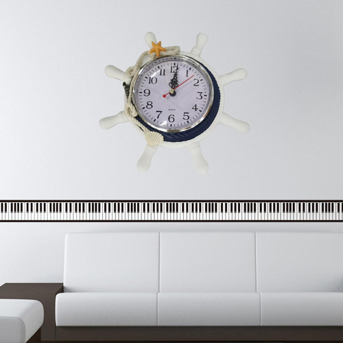 Reloj De Pared De Decoración De Pared De Café Casero Azul
