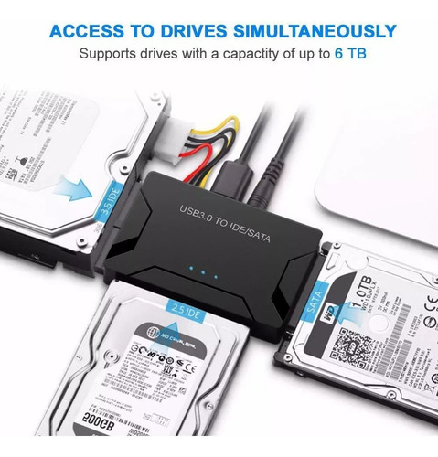 Adaptador Sata/ide Para Usb 3.0, Disco Rígido Para Leitor Sa