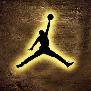 Cuadro Michael Jordan Madera Con Luz Led Calida 56x53 Cmts