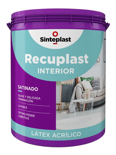 Pintura Látex Recuplast Interior Satinado Sinteplast / 10 Lt