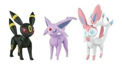 Pokémon Figure Pack 3 Umbreon, Sylveon E Espeon  - Tomy