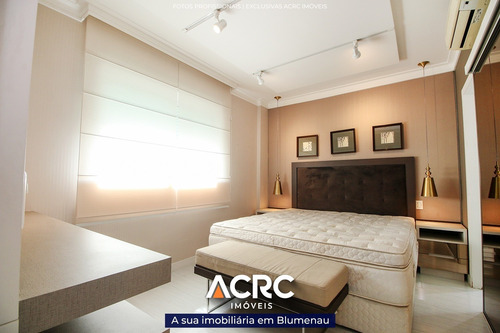 Imagem 9 de 19 de Acrc Imóveis - Apartamento Mobiliado A Venda No Bairro Ponta Aguda, Com 03 Suítes, 03 Vagas De Garagem E Depósito - Ap04289 - 69318269