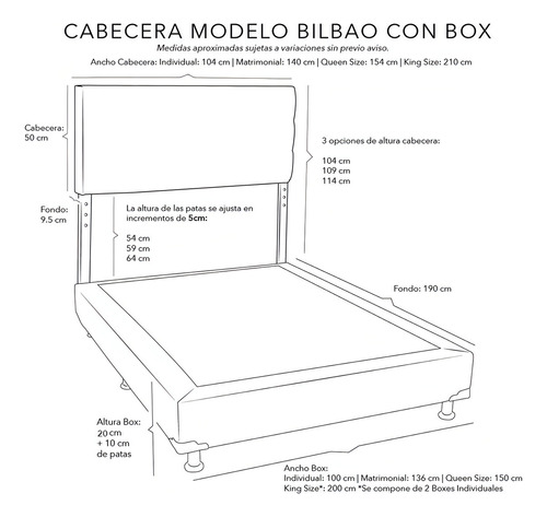 Cabecera Individual Dicasa Bilbao Morado + Box Dicasa Velvet Color Violeta