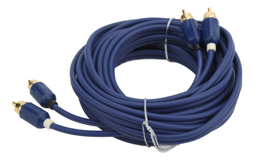 Cable De Audio Rca De 5 Metros, Elástico, Azul, De Cobre Pur