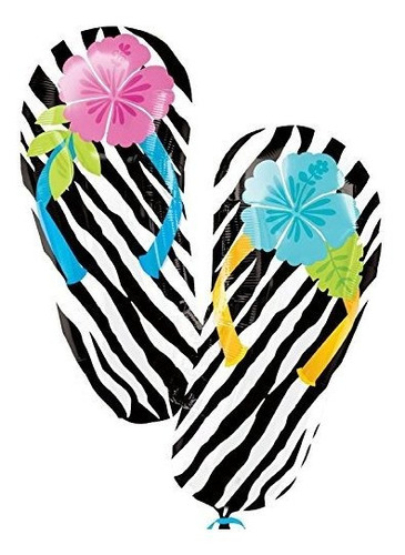 Wild Isle Luau Flip Flop Jumbo Foil Balloon Party Accesorio