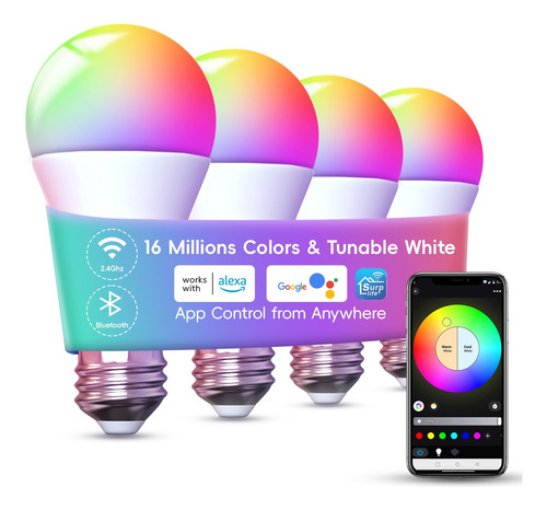 Bombilla Que Cambia De Color, Control De Aplicacion, Wifi De