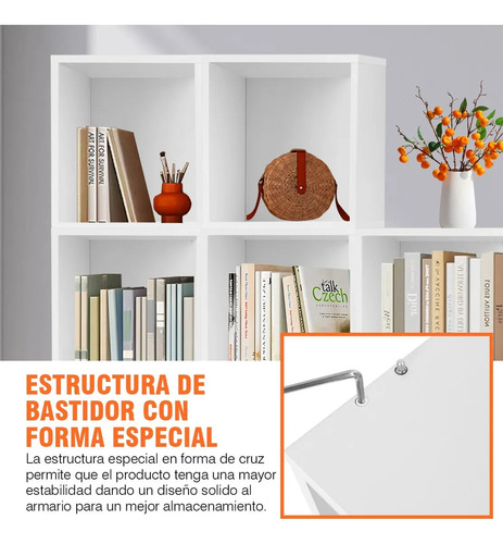 Librero Organizador Cubos Apilables De Madera Multifuncional