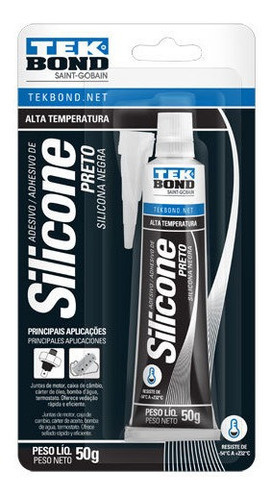 Cola Silicone Preto Tekbond 50g