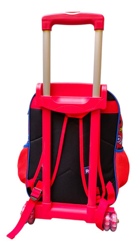 Mochila Con Carro Primaria Marvel Avengers Hulk Thor 3d Ruz Rojo Impresion 3d