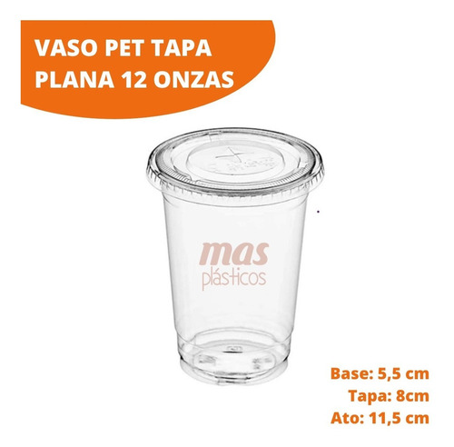 Vasos Tapa Plana Importados 12 Onzas 16 Onzas