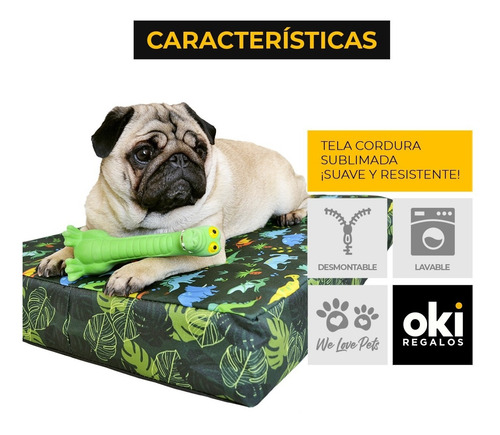 Imagen 5 de 8 de Cucha Perro Cama Para Perros 50x80 Espuma Dino