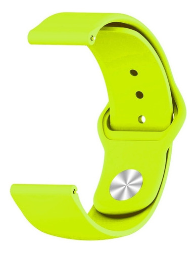 Pulseira Compatível Com Smartwatch Galaxy Active Amazfit Bip Cor Verde-limão Largura 22 Mm