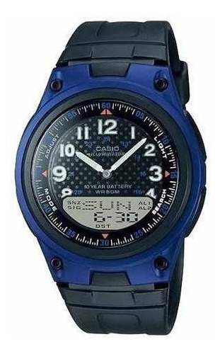 Reloj Casio Aw-80 Hombre Telememo 30 Sumergible 50m Alarm Color Del Fondo Azul