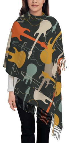 Bufanda De Guitarra Eléctrica Para Mujer Súper Suave Y Liger Color Diseño De La Tela Talle
