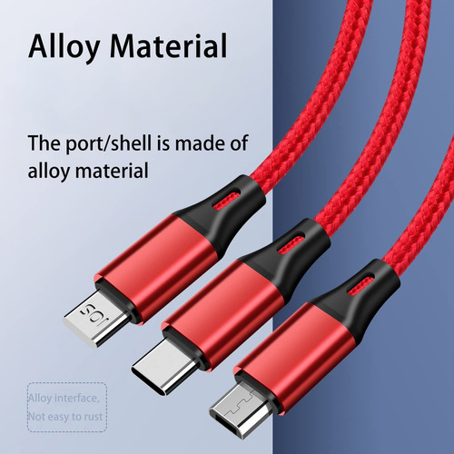 Cable De Carga Rápida Usb 3 En 1 Para Android Micro Tipoc