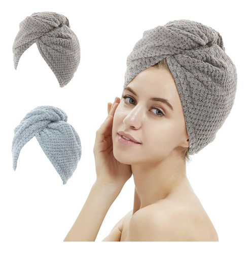 Toalla Envolvente Para El Cabello De Microfibra Absorbente E