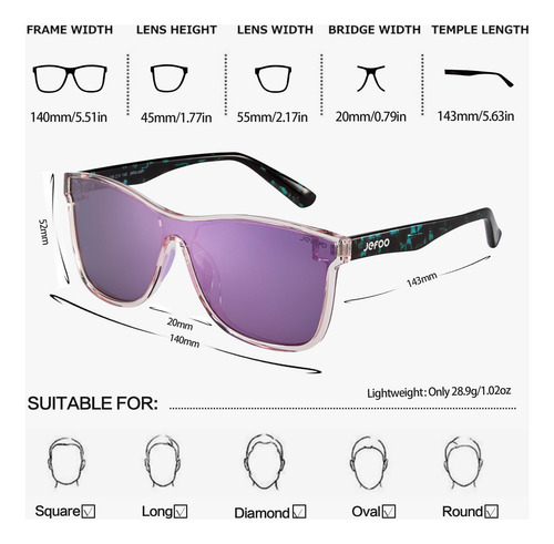 Jefoo Gafas De Sol Polarizadas Hombres Gafas De Sol Espejada
