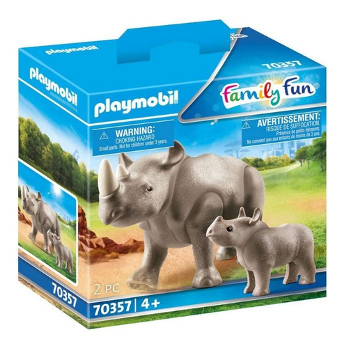  Playmobil Family Fun Rinoceronte Con Cría 70357