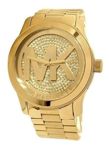 Relógio Dourado Michael Kors Mk5706 Strass Gold 45mm