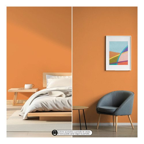 Pintura Látex Tecza 10l Colores Intensos Interior Y Exterior Naranja Mate