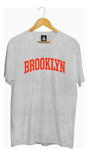 Remeras Negras Estampadas Brooklyn Naranja Zeta Pop