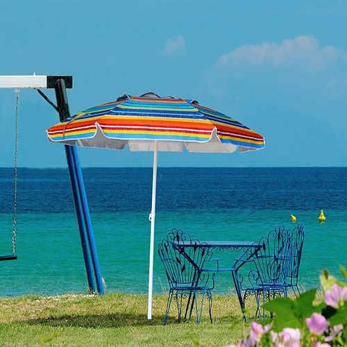 Sombrilla Playa Quita Sol Playa Multicolor Filtro Uv 140cm