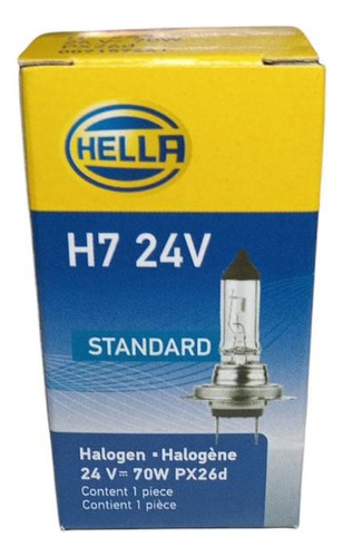 Lampara Hella Halogena H7 24v/70w Px26d Hl-h025