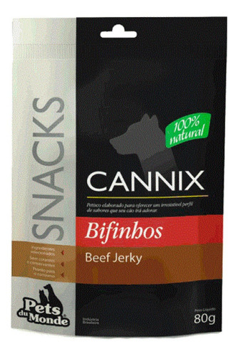 Petisco Natural P/ Cachorro Cannix Bifinho De Carne 80g