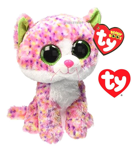 Ty Beanie Boos Peluche Mediano Gata Original Sophie Scarlet