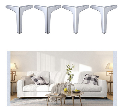 Patas De Sofá De 10-17cm, 4 Piezas De Muebles 17cm Plata